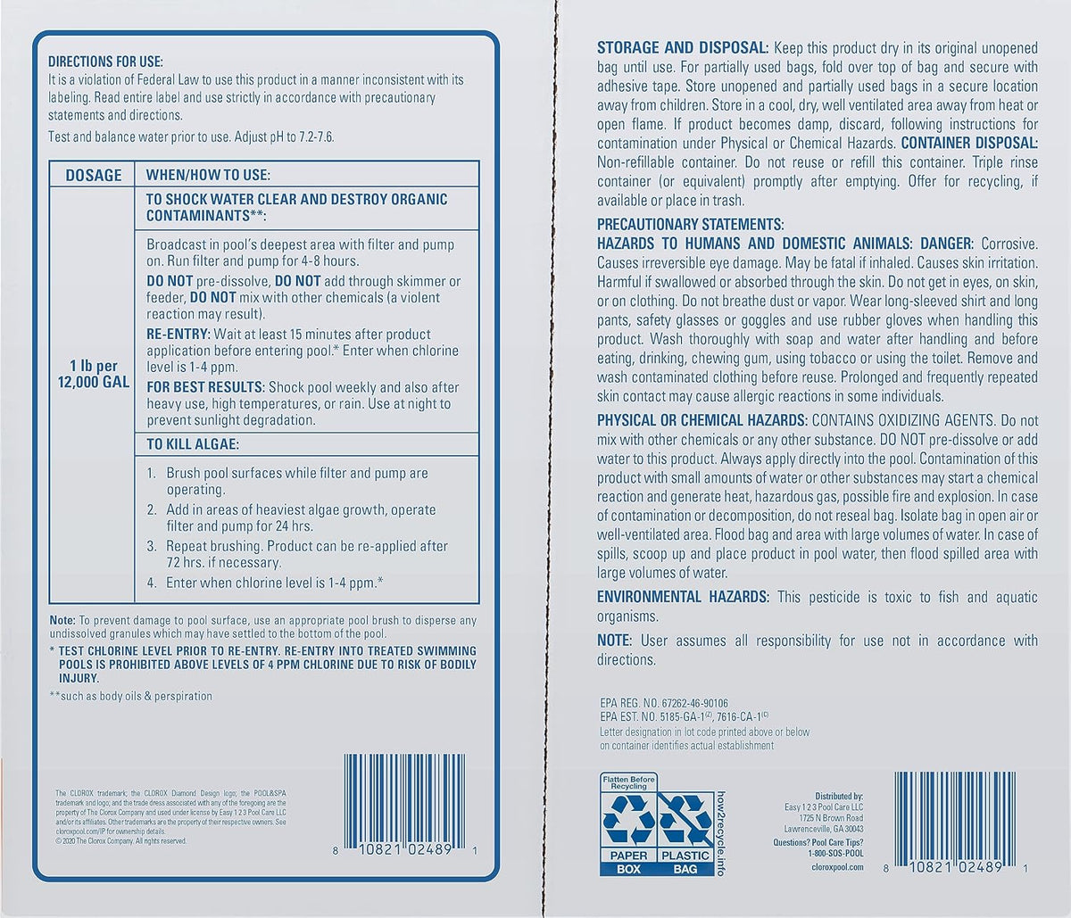 fast-dissolving granular chlorine that requires no pre-mixing