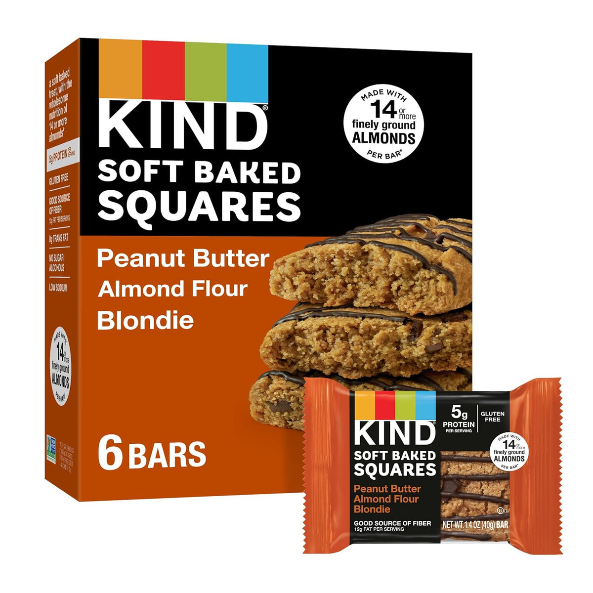 finely ground almond flour as the #1 ingredient (14+ almonds per bar)