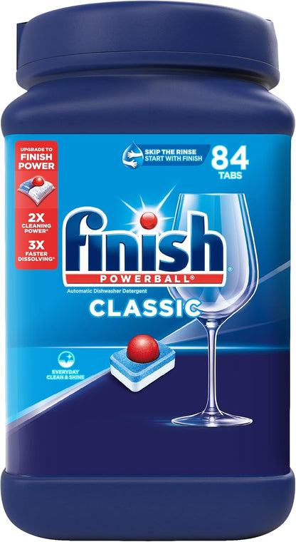 Finish Classic Dishwasher Pods 84 ct. – Busy Home Office Kitchen, No-Pre-Rinse Daily Dishwashing