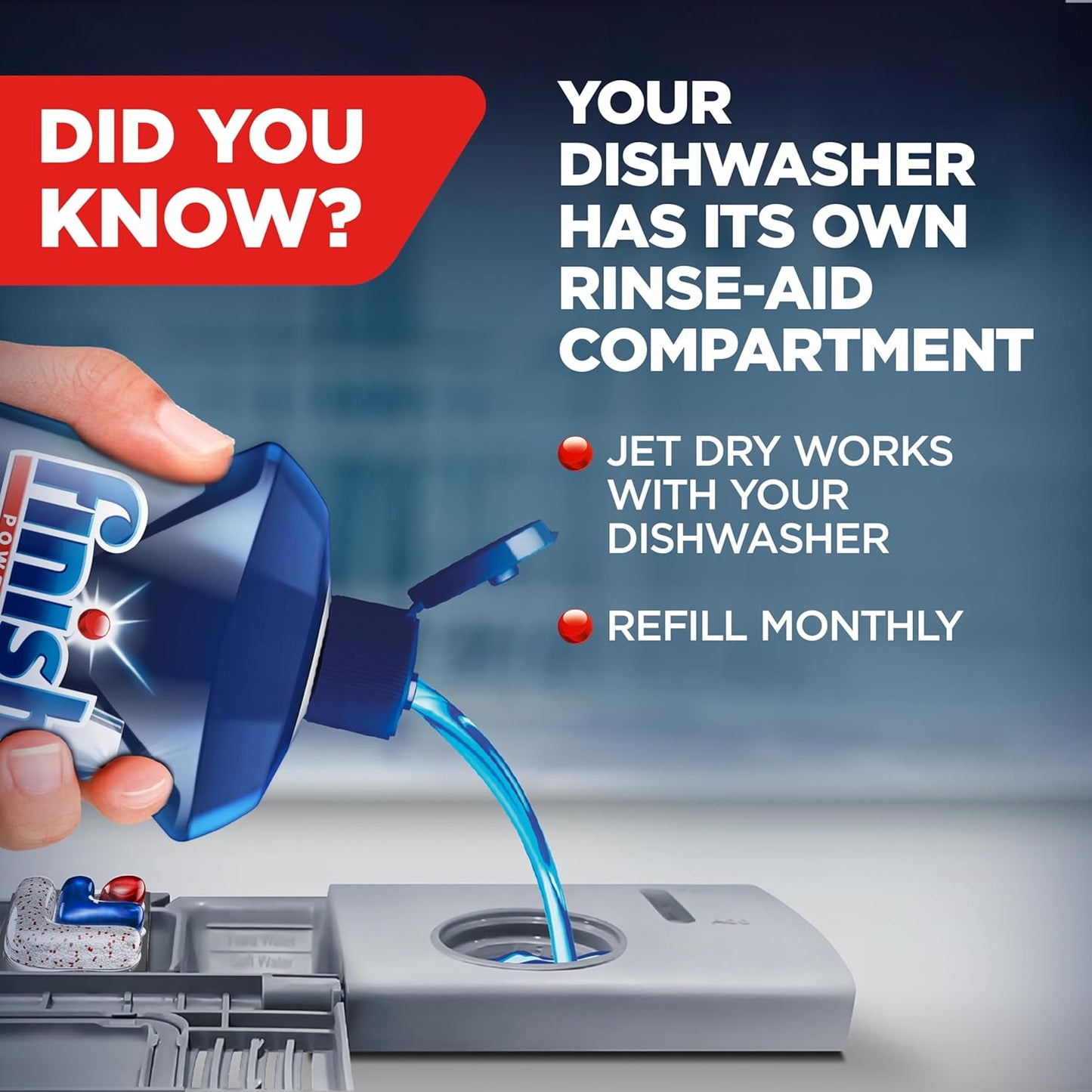 Finish Jet-Dry Dishwasher Rinse Aid Gift for Mom, Practical Housewarming Pick for Spotless Glassware Lovers