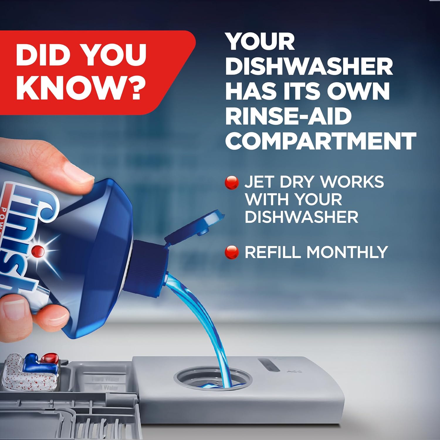 Finish Jet-Dry Dishwasher Rinse Aid Gift for Mom, Practical Housewarming Pick for Spotless Glassware Lovers