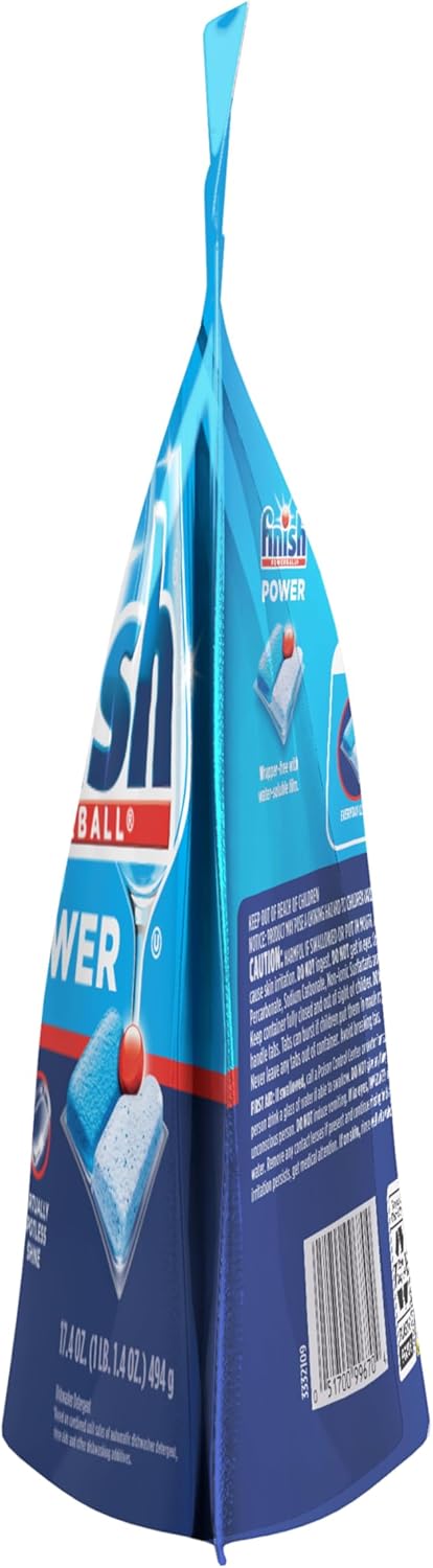 Finish Power Dishwasher Pods for Uncluttered Kitchens, Pre-Measured Pods for Effortless Daily Use