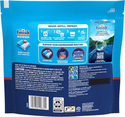 Finish Power Dishwasher Pods for Uncluttered Kitchens, Pre-Measured Pods for Effortless Daily Use
