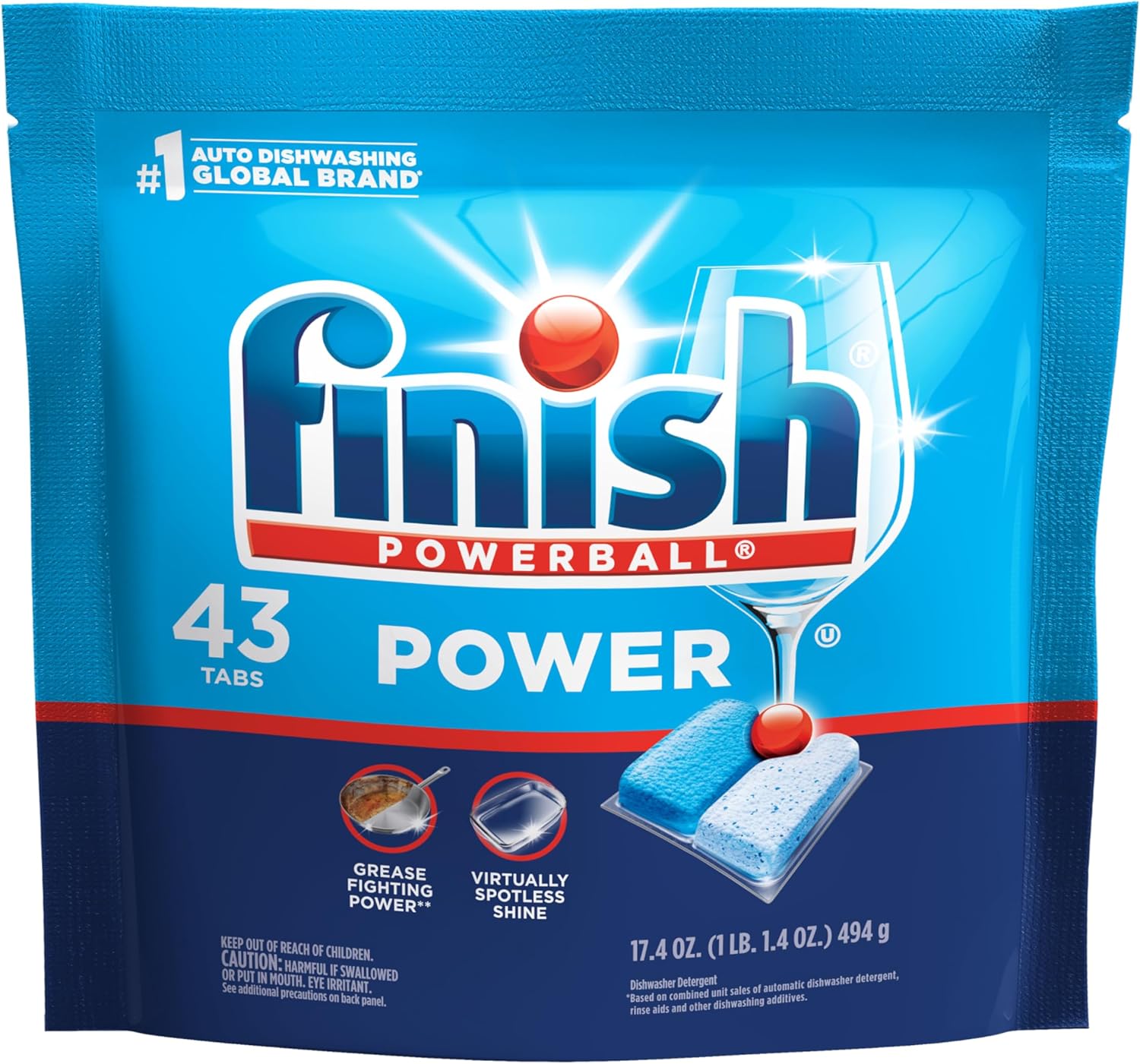 Finish Power Dishwasher Pods for Uncluttered Kitchens, Pre-Measured Pods for Effortless Daily Use