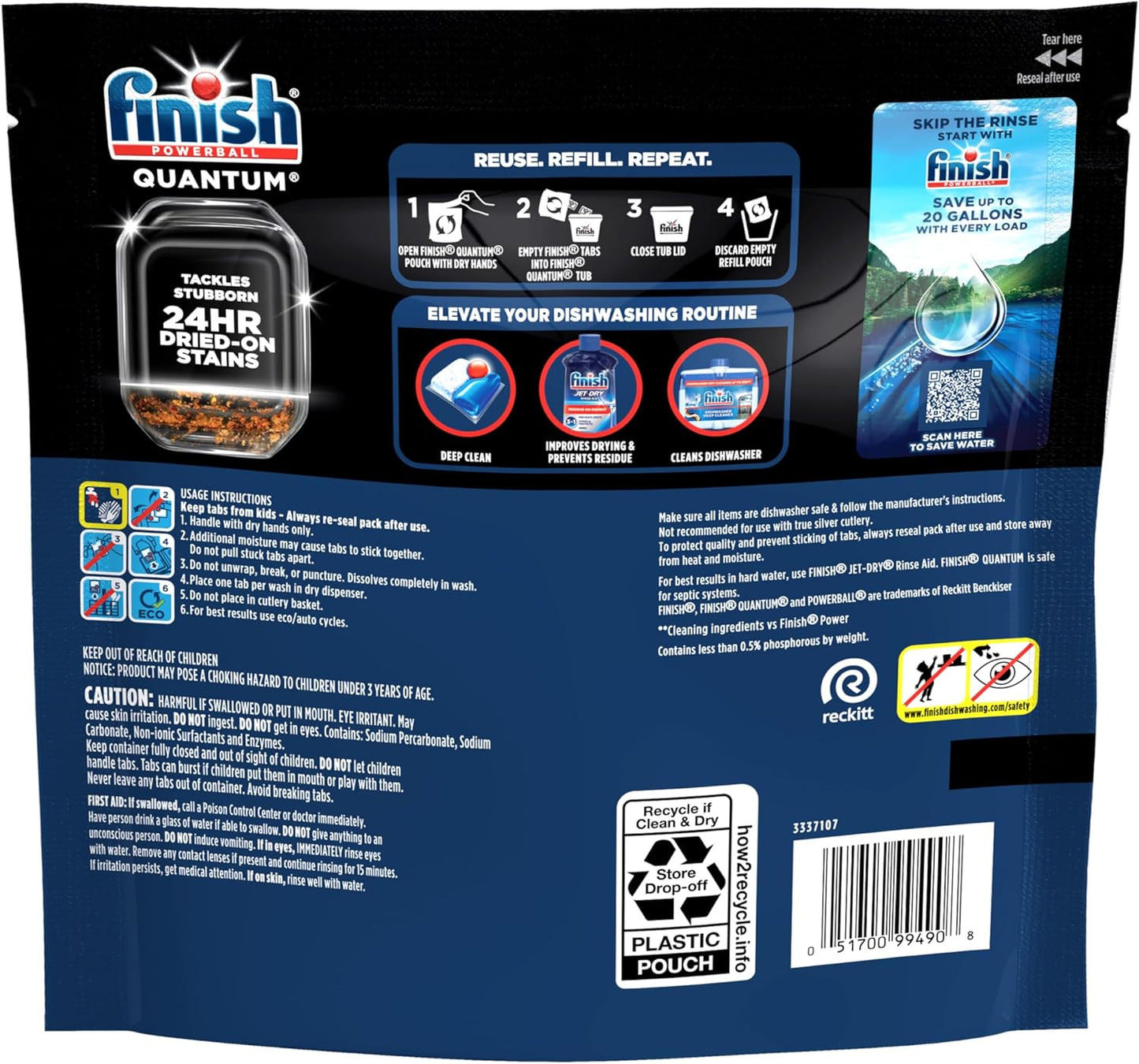 Finish Quantum Dishwasher Pods – Calming Post-Meal Wind-Down for Home Kitchens, Skip Stressful Pre-Rinsing