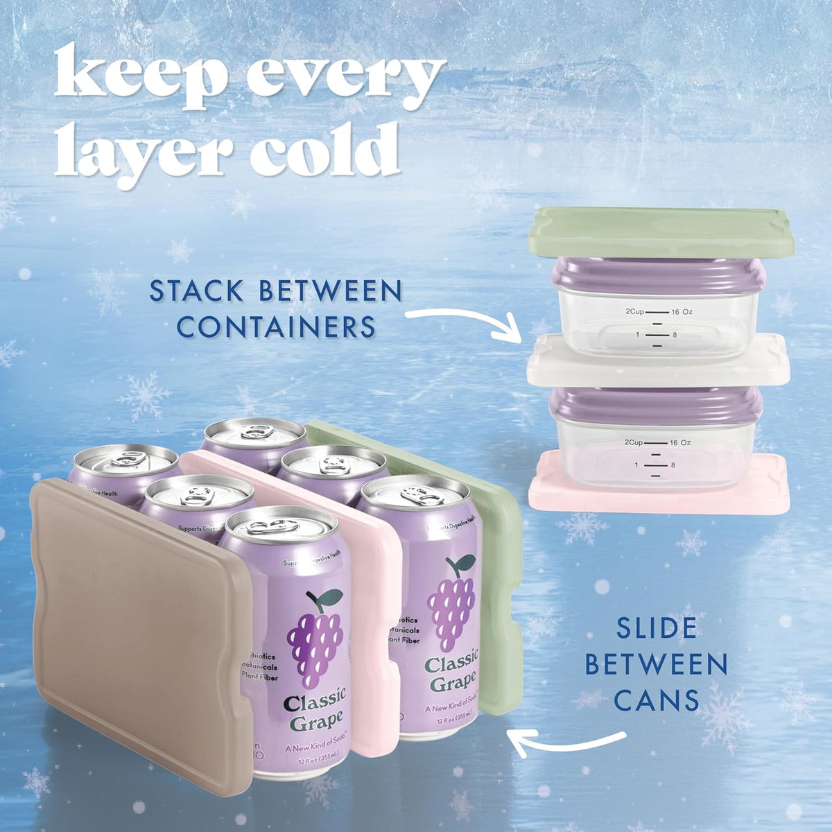 Fit & Fresh Cool Coolers XL Slim Ice Packs for Travel and Day Trips, Compact Freezer Packs for Backpacks and Soft Coolers