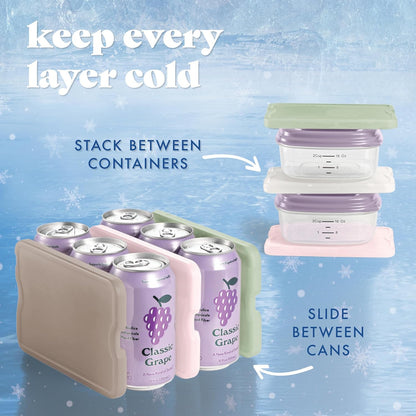 Fit & Fresh Cool Coolers XL Slim Ice Packs for Travel and Day Trips, Compact Freezer Packs for Backpacks and Soft Coolers