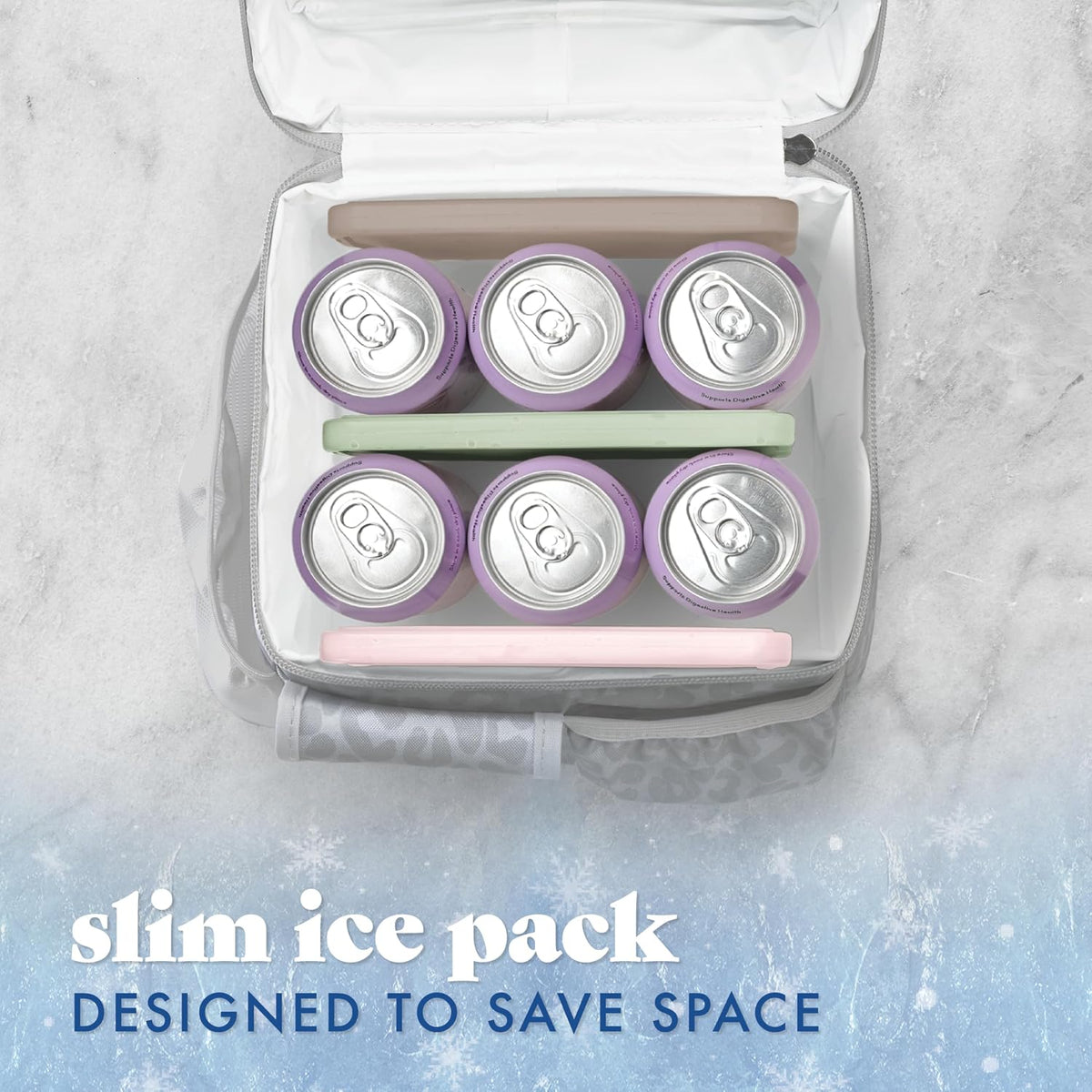 Fit & Fresh Cool Coolers XL Slim Ice Packs for Travel and Day Trips, Compact Freezer Packs for Backpacks and Soft Coolers