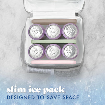 Fit & Fresh Cool Coolers XL Slim Ice Packs for Travel and Day Trips, Compact Freezer Packs for Backpacks and Soft Coolers