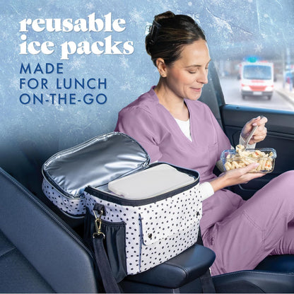 Fit & Fresh Cool Coolers XL Slim Ice Packs for Travel and Day Trips, Compact Freezer Packs for Backpacks and Soft Coolers