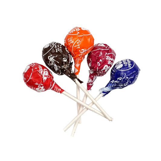 five assorted flavors: cherry, raspberry, chocolate, grape, and orange