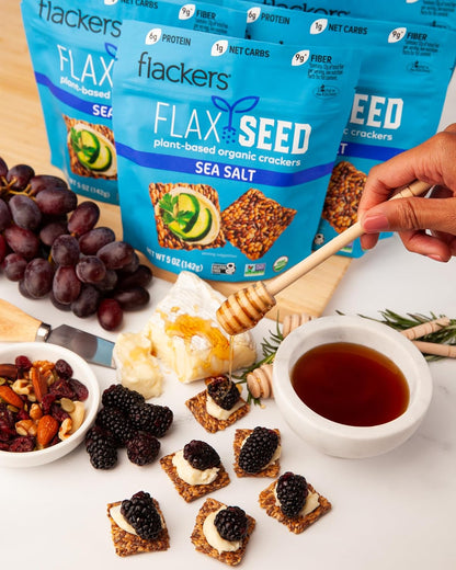 Flackers Organic Rosemary Flaxseed Crackers – Five-Ingredient Snack for a Clean Pantry Aesthetic