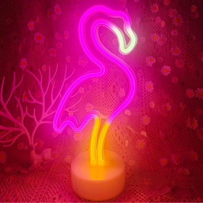 flamingo-shaped silhouette with soft warm glow