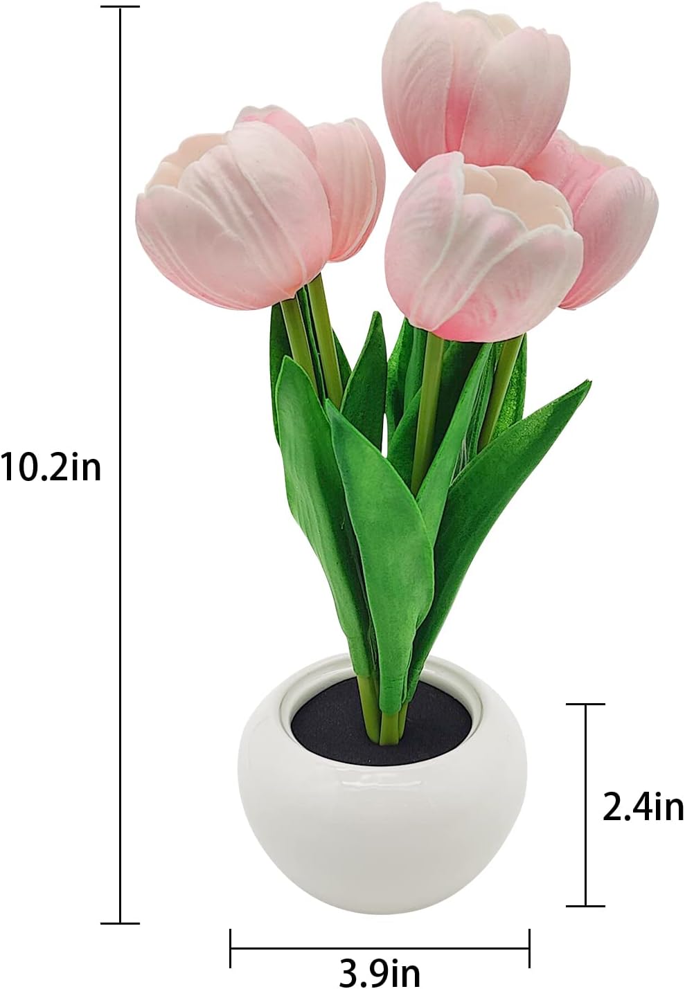 Flower Pot LED Lamp – Birthday Gift for Mom and Wife, Forever Tulip Centerpiece with Warm Glow