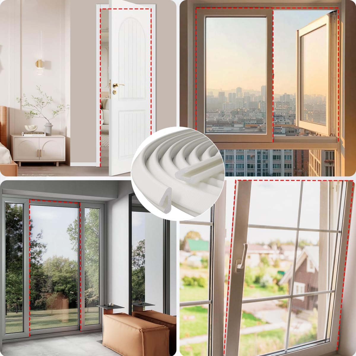 FoamGuard V-Shaped Door Weather Strip – Bedroom Wind Down Ritual Companion, Block Street Noise for Deep Sleep with Self-Adhesive Foam