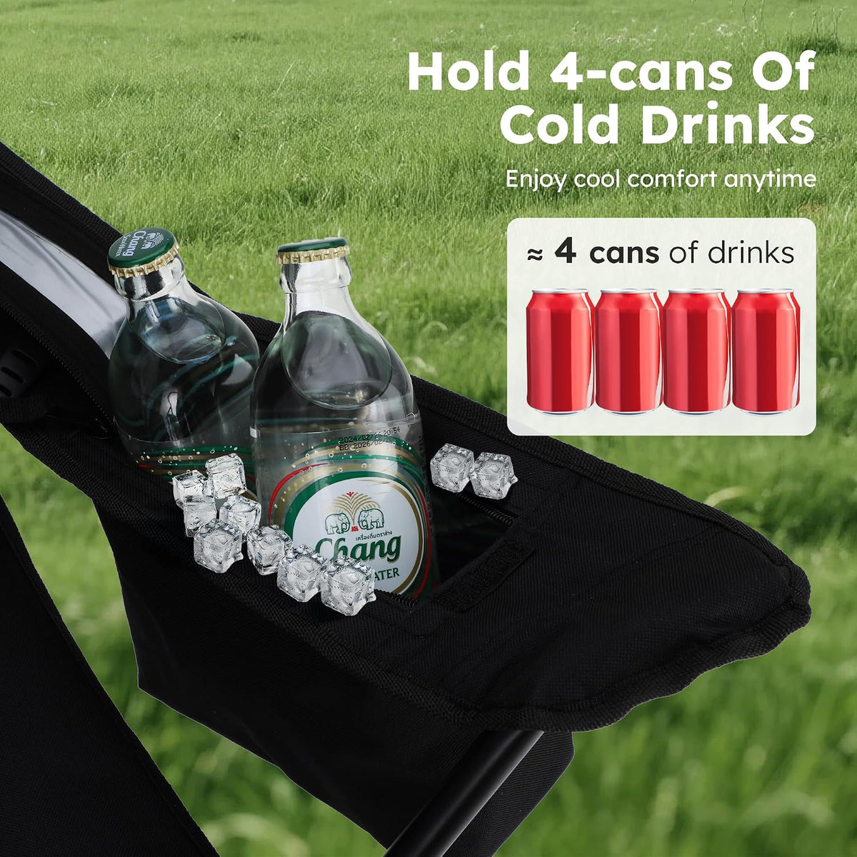 foldable design weighing 5 lbs per chair with included carry bag