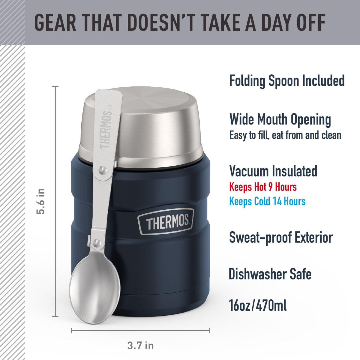 folding full-sized spoon integrated into the lid