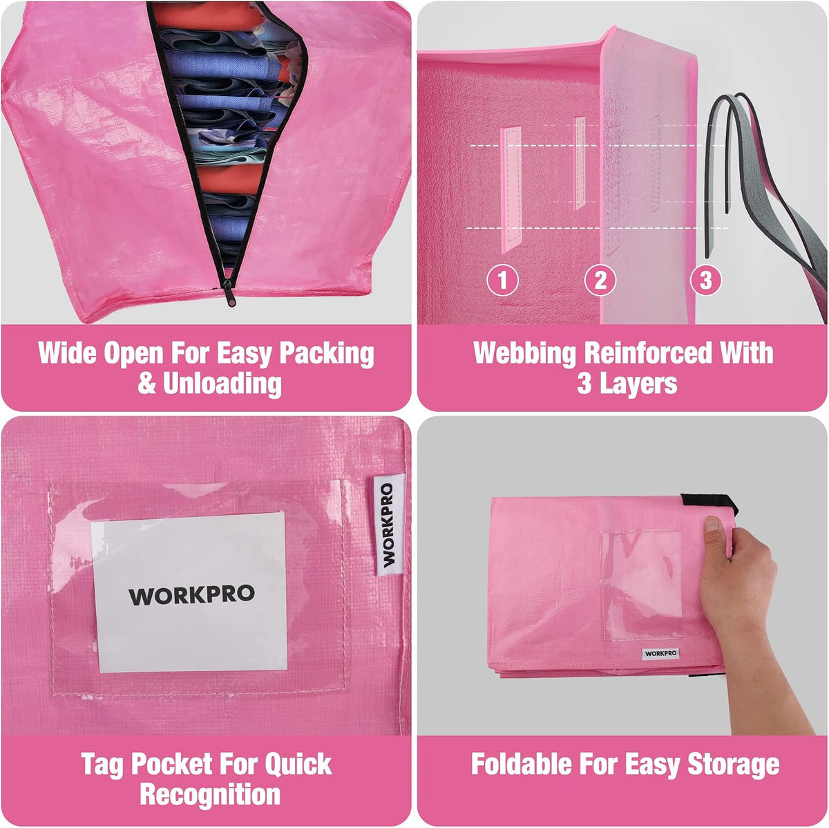 folds flat for compact storage when empty