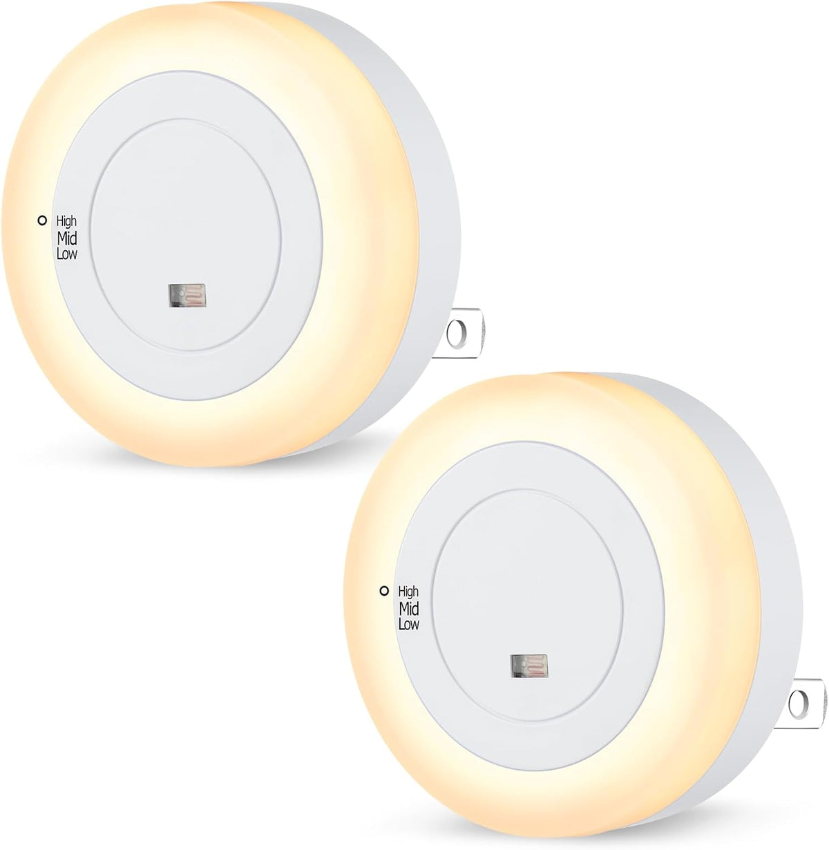 FOLKSMATE LED Night Light – Stylish Plug in Ambient Light in Soft White Amber and Blue for Cozy Decor