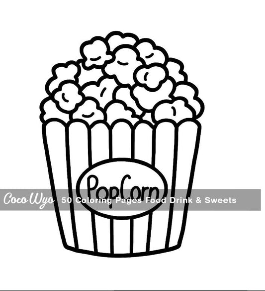 food, drink, dessert, and fruit themed illustrations across the book