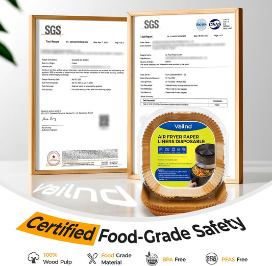 food-grade unbleached wood-pulp paper with food-safe silicone coating, bpa-free and pfas-free