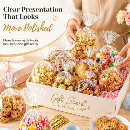 food-safe smooth cellophane finish suitable for direct contact with treats