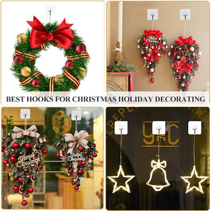 FOTYRIG Adhesive Hooks – Seamless Clear Hooks for Intentional, Clutter-Free Bathroom Walls, No Drilling Required