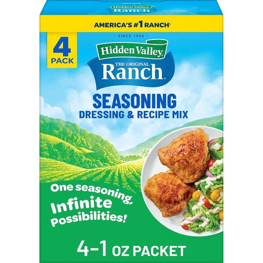 four 1-oz pre-portioned single-serve seasoning packets (or 8 packets in the pack of 2 variant)
