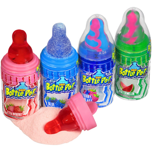 four fruity flavors: strawberry, blue raspberry, berry blast, and watermelon