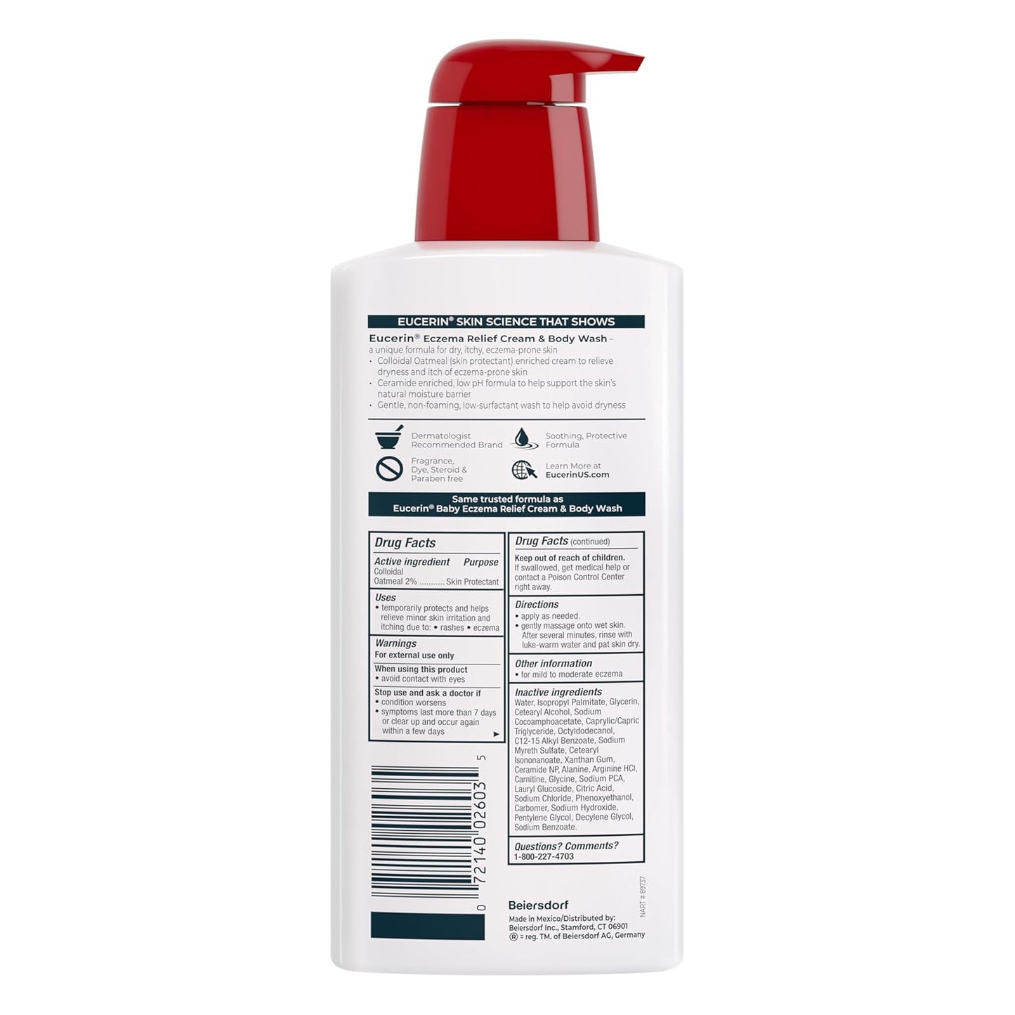 fragrance-free, dye-free, and paraben-free formulation