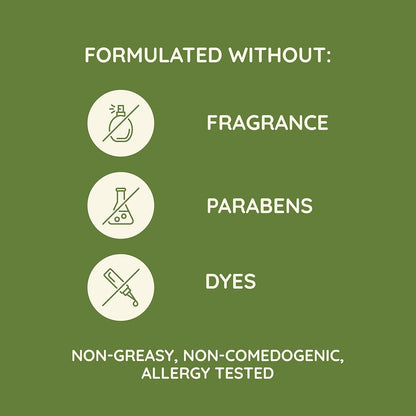 fragrance-free, dye-free, and paraben-free formulation