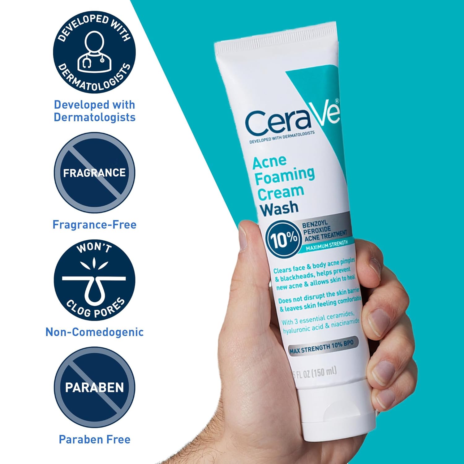 fragrance-free, paraben-free, non-comedogenic formulation