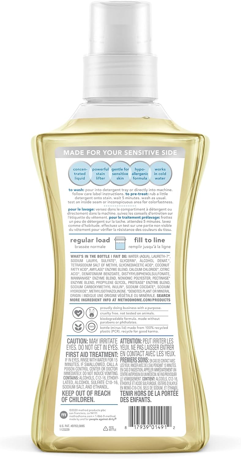 free and clear formulation with no fragrances and no dyes