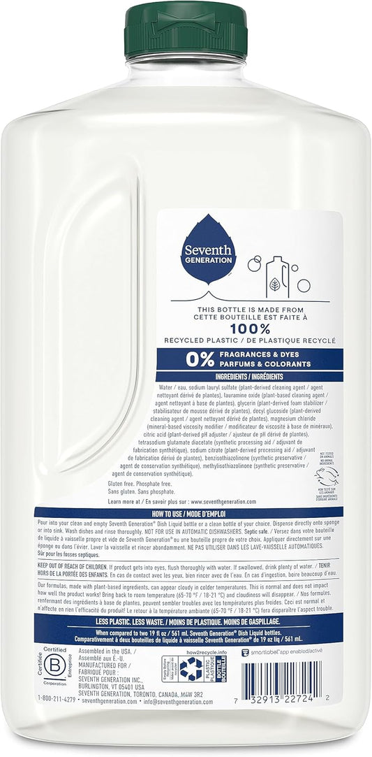 free & clear formulation with 0% dyes and 0% fragrances
