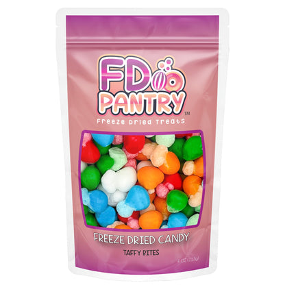 Freeze Dried Air Taffy Bites Crunchy Candy - Variety Sour Fruit Flavors, 4oz | Cherry, Orange, Watermelon, Blue Raspberry, Strawberry | Snack Treat, Gift