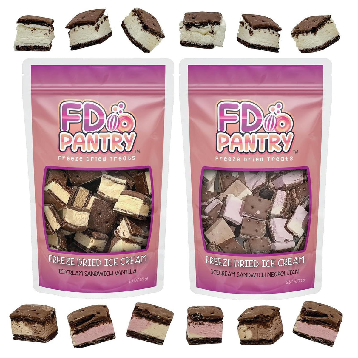 freeze-dried dehydration process that removes moisture for shelf stability and crunch