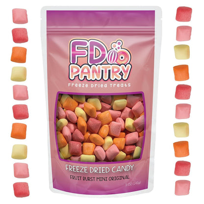 freeze-dried production process that removes moisture to create a hard, airy crunch and intensified fruit flavor