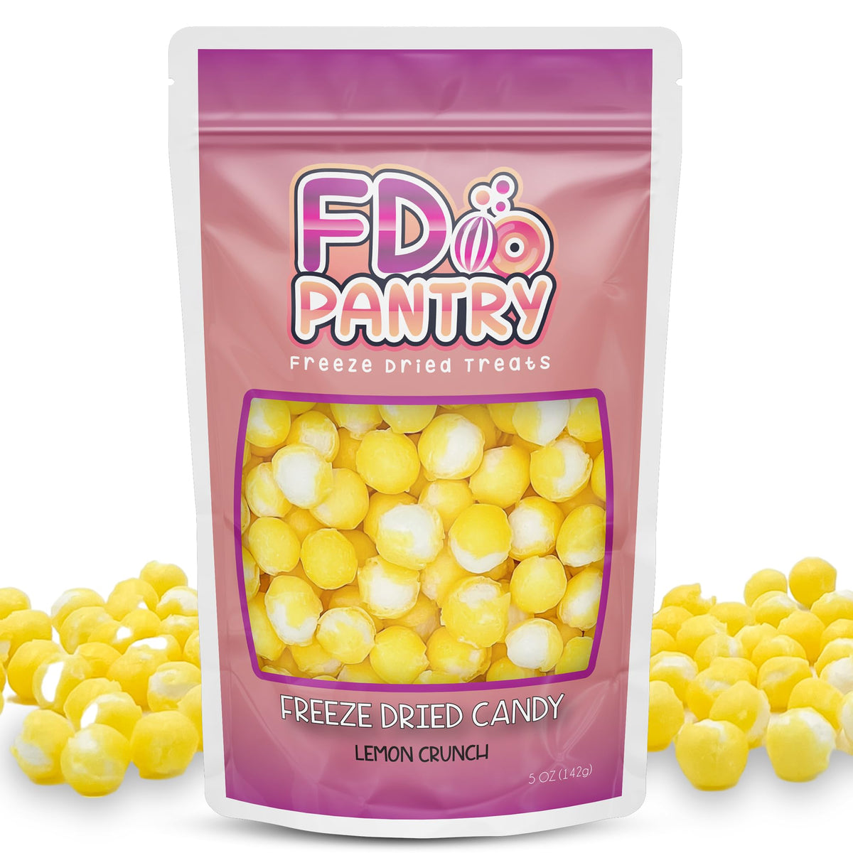 Freeze Dried Sour Lemon Crunchy Candy - 5 oz Unique Candies Delight Crunchy Treat Snack Gift Sour Heads Citrus
