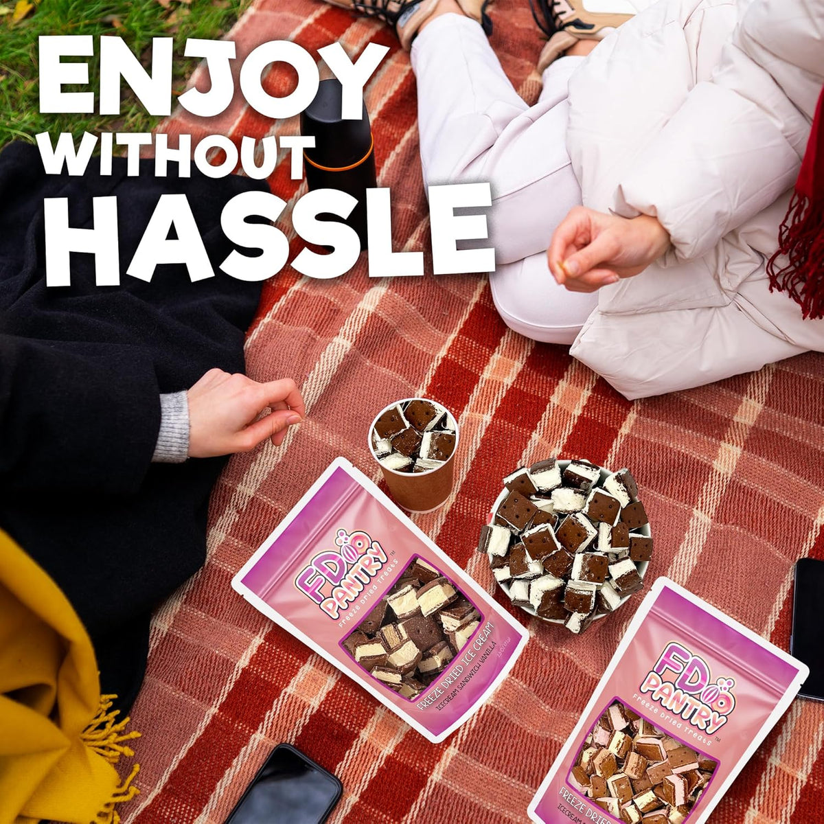 Freeze Dried Strawberry Chocolate Vanilla Bites – Backpack-Friendly Survival Snack for Day Hikes and Overland Trips