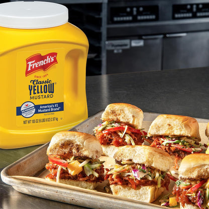French's Classic Yellow Mustard, 105 oz – Zero Calorie, Gluten-Free Mustard for Health-Minded Kitchens and Picnic Tables