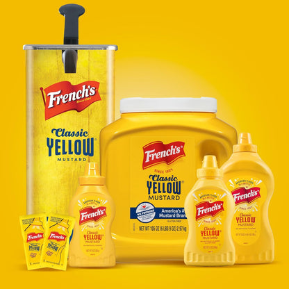 French's Classic Yellow Mustard, 105 oz – Zero Calorie, Gluten-Free Mustard for Health-Minded Kitchens and Picnic Tables