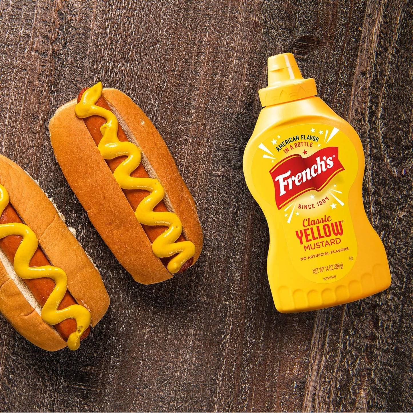 French's Classic Yellow Mustard – Clean-Label Zero Calorie Condiment for Guilt-Free Meal Prep, 14 oz
