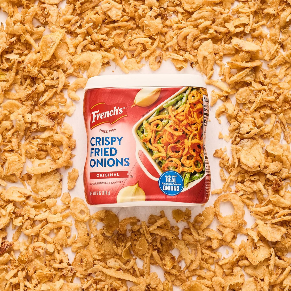 French's Crispy Fried Onions – Clean-Label Pantry Staple for Wholesome Family Meals, 6 oz
