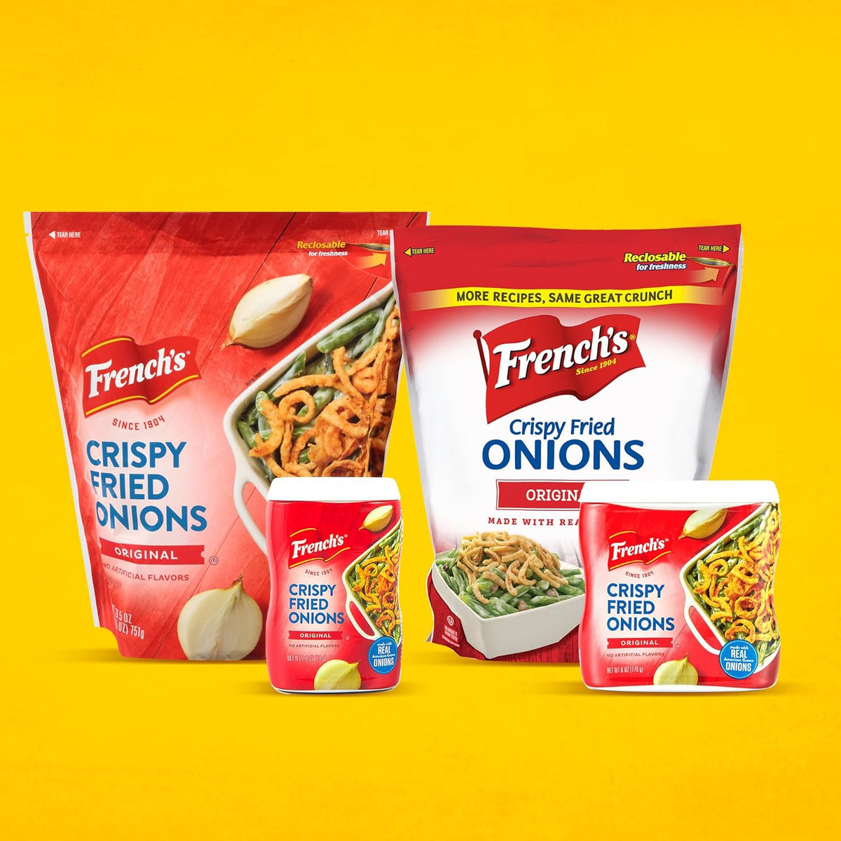 French's Original Crispy Fried Onions 24 oz – Pre-Fried Onions for Quick Side Dishes and Fast Meal Prep