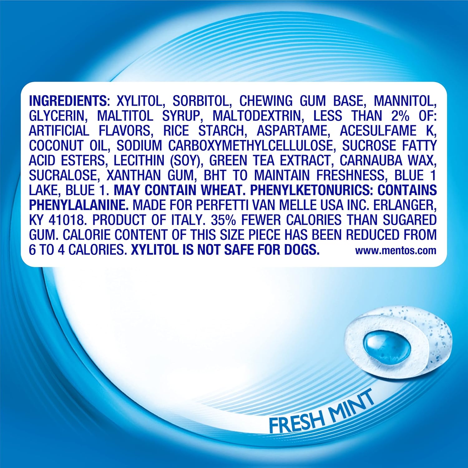 fresh mint flavor (with spearmint variant available)