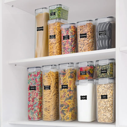 Freshware Kitchen Storage Containers – Holiday Gift for Organizer Lovers, Labels and Marker Included