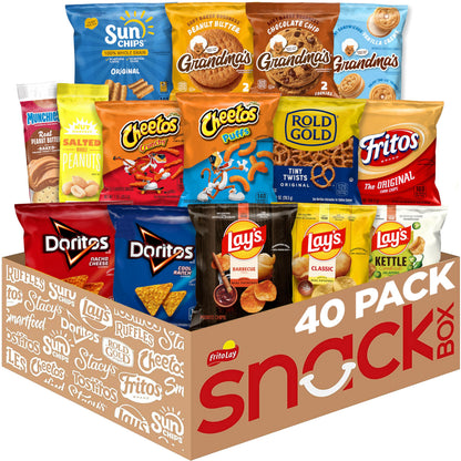 Frito-Lay Ultimate Classic Snacks Package, Variety Assortment of Chips, Cookies, Crackers, &amp;amp; Nuts, 0.56 ounces, (Pack of 40) (Packaging May Vary)