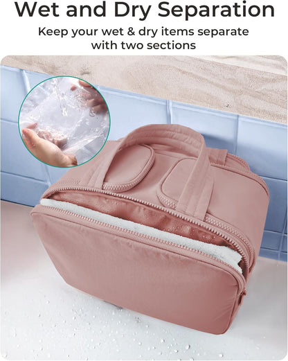 front exterior zipper pocket for quick-access items like toothbrush or passport