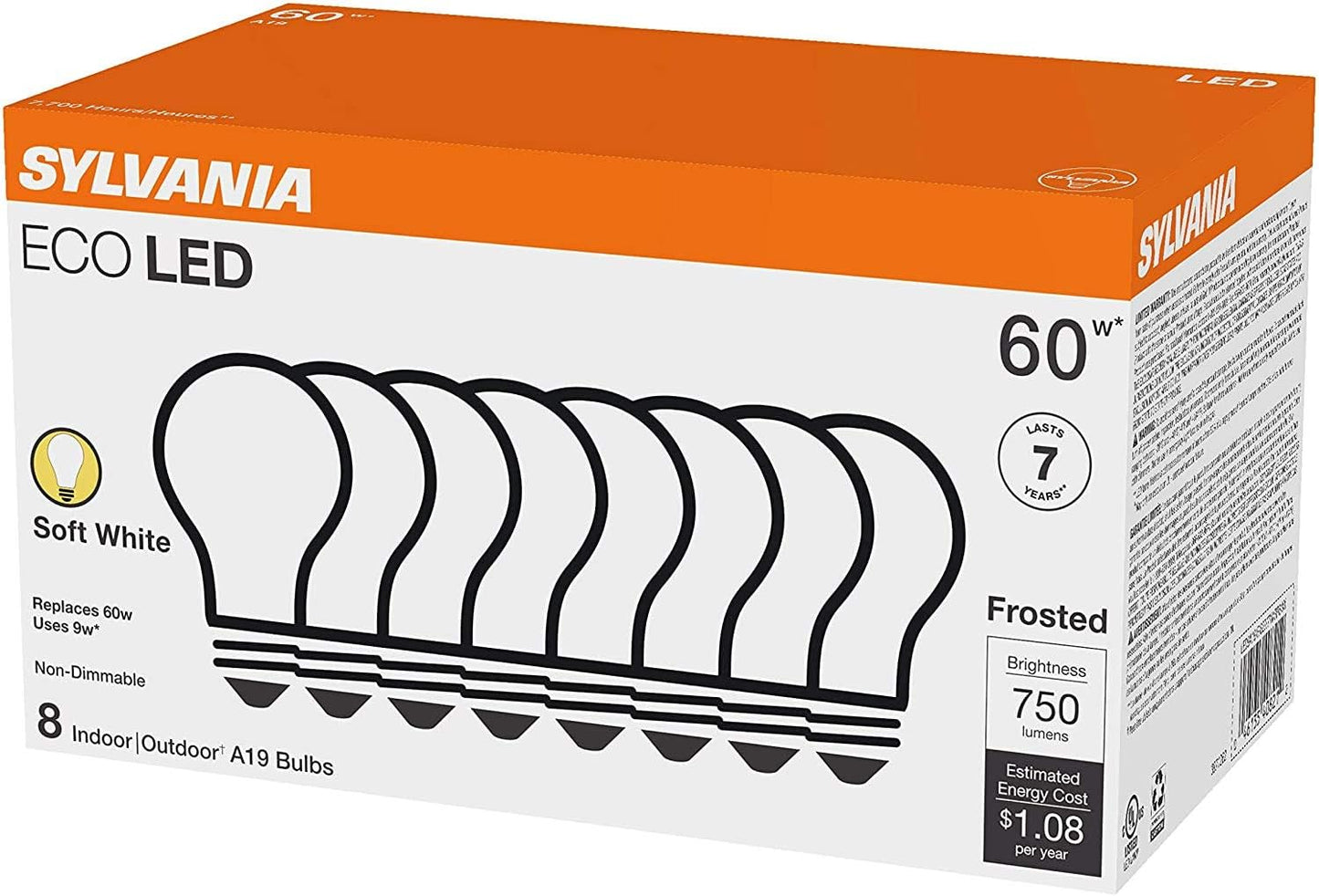 frosted a19 bulb shape in standard e26 form