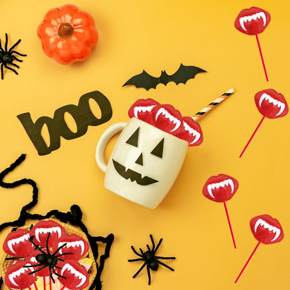 Fruidles Vampires Fangs Tattoo Lollipops – Novelty Hostess Gift for Halloween Party Planners and Event Coordinators